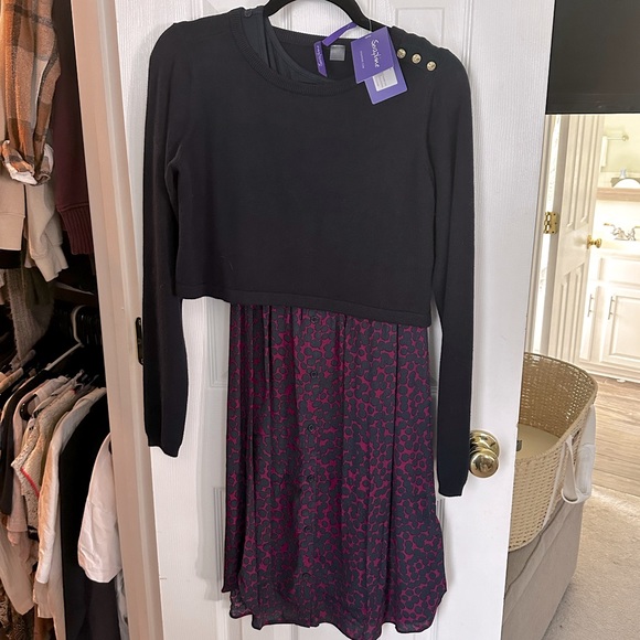 Seraphine Dresses & Skirts - Seraphine Navy Blue Mock Sweater Maternity & Nursing Dress NWT